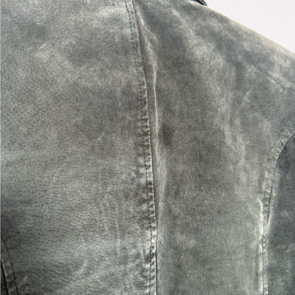 Vintage leather Women's Olive Green Blazer coat M coastal western prairie - Picture 7 of 7